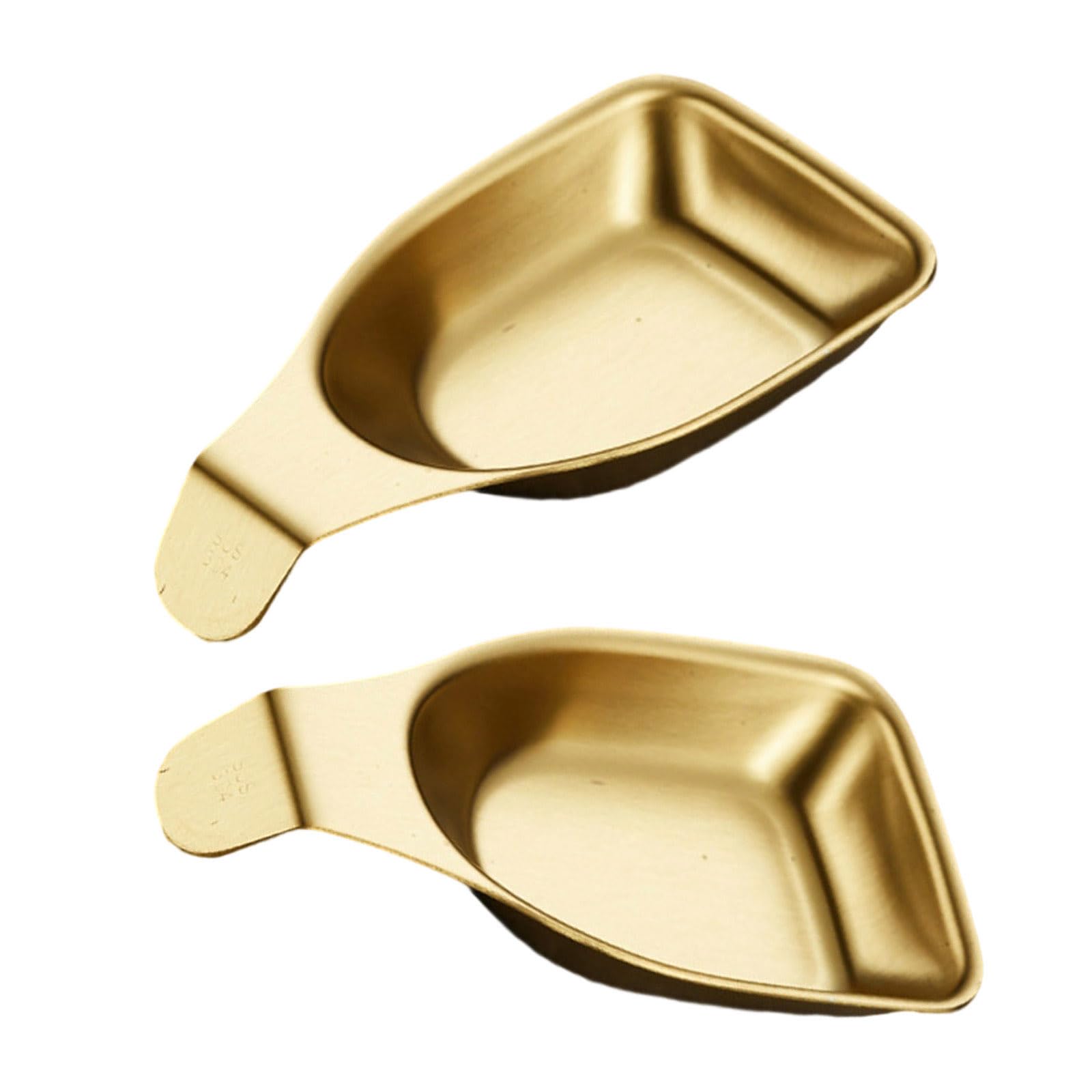Xinsheinelry 2pc Rustproof Condiment Cups Stainless Steel Sauce Dishes for Buffets Serving Cooking Essential Appetizer Plate Stainless Steel Sauce Dishes