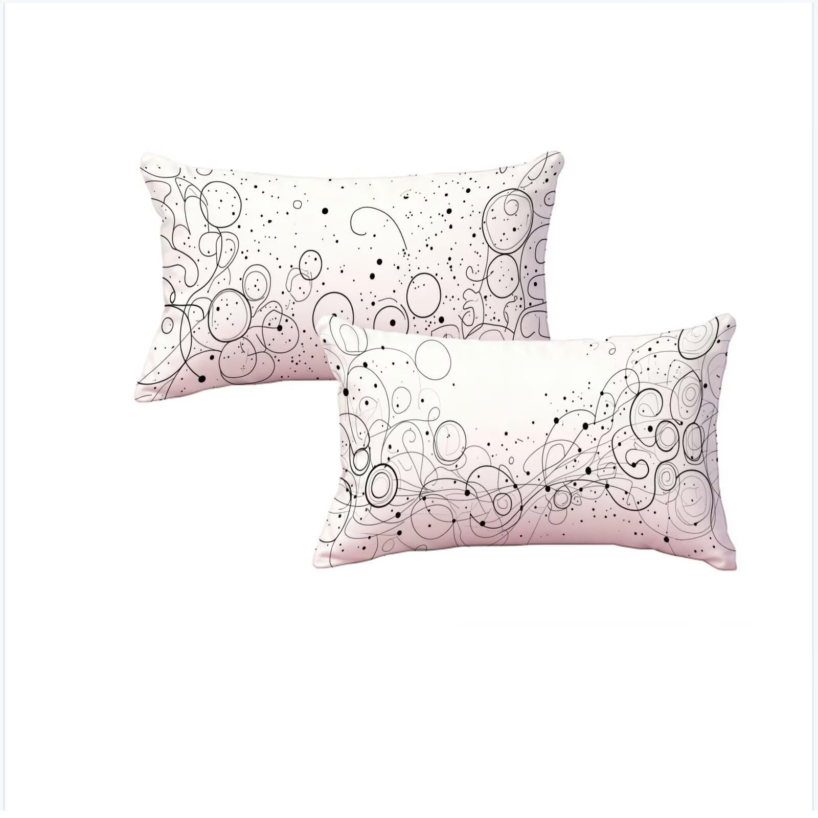 Housse coussin anti-tache 60x90cm lot de 2 taies d'oreillers imperméables en lin géométrique