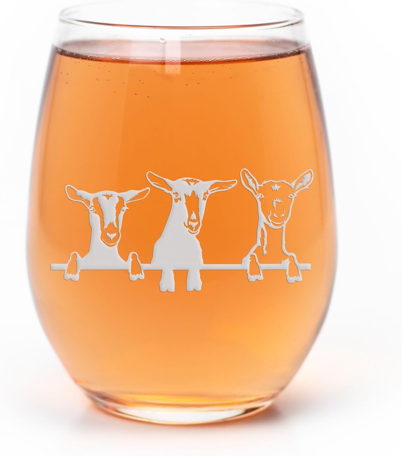 Goats Three Stemless Wine Glass - Sower'S Spirits, Goat Gifts, Gifts for Women and Men, Funny Wine Glass - 2 Glasses