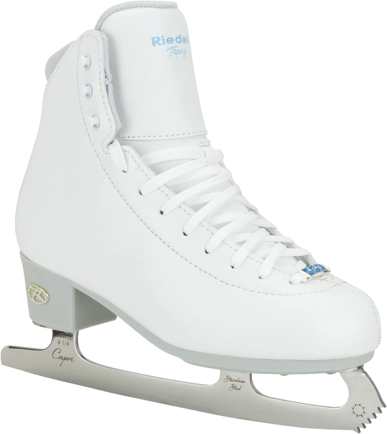 Skates - Topaz Adult Ice Skates - Competitive Figure Ice Skates with Stainless Steel Capri Blade