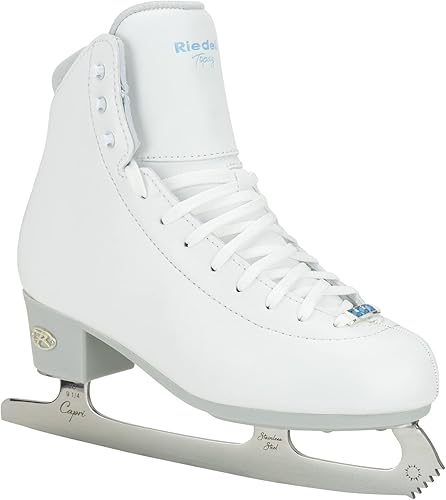 Miniatura 1 de Riedell Patines de hielo Topaz para adultos, patines de hielo competitivos con hoja Capri de acero inoxidable