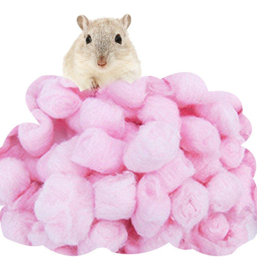 Lpitoy Pink 100Pcs Colorful Winter Keep Warm Cotton Ball Cute Cage House Filler Supply For Hamster Rat Mouse Small Animals Supplies