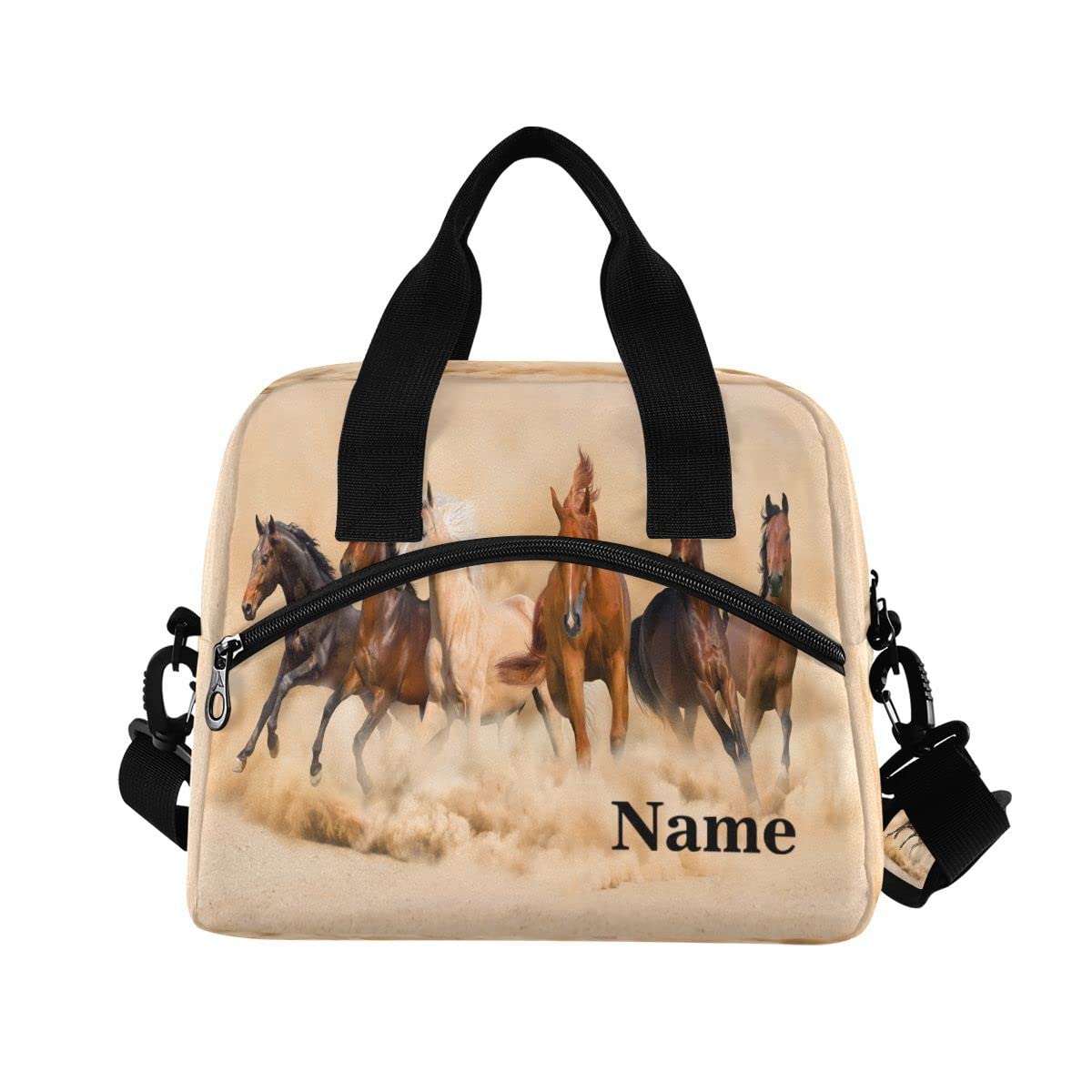Sac à Déjeuner Isotherme Pour Enfants - Motif Aquarelle Cheval - Grande Capacité, Imperméable - Pour École, Pique-nique