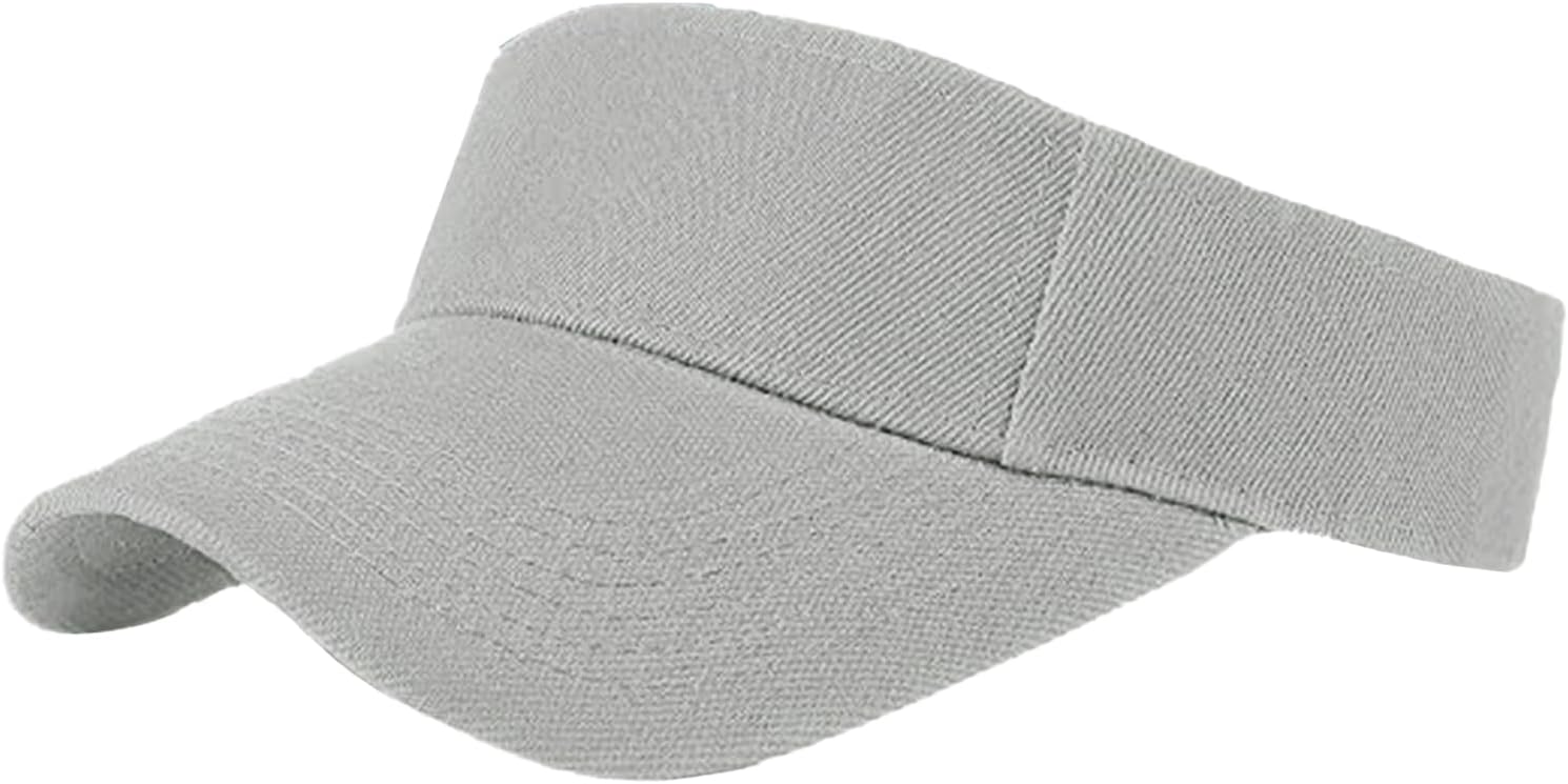 1 Piece of Grey Sun Visor Hat Adjustable Sport Visors for Women and Men (One Size)
