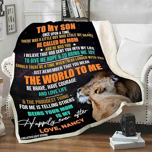 Miniatura 4 de Manta personalizada para mi hijo, regalo para hijo de mamá para su cumpleaños, Navidad, Being Your Mom is My Happily Ever After, manta suave y