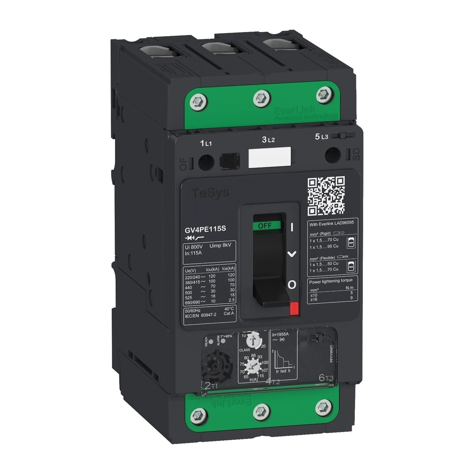 GV4PE50S Interruttore magnetotermico. TeSys GV4. 3P. 50A. ICU 100kA. magnetotermico