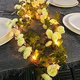 Material: fabricado con 20 LED individuales y alambre de plata, estas guirnaldas de flores rosas tienen una vida útil de más de 5 años. Longitud de la guirnalda de rosas de 6,56 pi, aproximadamente 42 flores, diámetro de la flor aproximadamente 2,5 cm. 【Se pueden aplastar un poco durante el transporte. Es fácil de remodelar, solo tarda unos minutos en ponerse