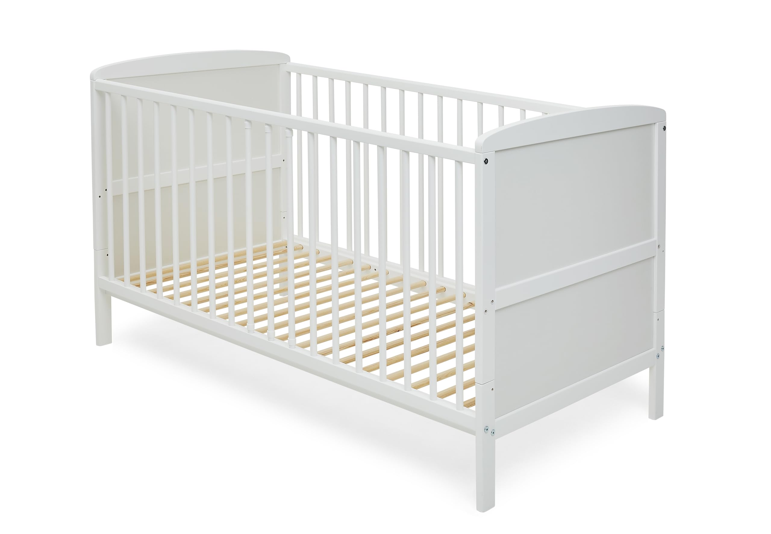 Kids Collective Babybett Kinderbett 70x140 Umbaubares Gitterbett höhenverstellbar & herausnehmbare Sprossen | weiß Vollholz Kiefer Made in Europe | von Geburt bis 6. Lebensjahr