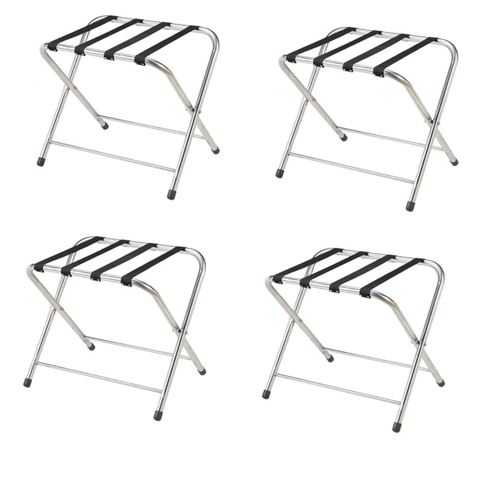 Porte-bagages hôtel lot de 2 avec étagère chaussures et support valise pliant