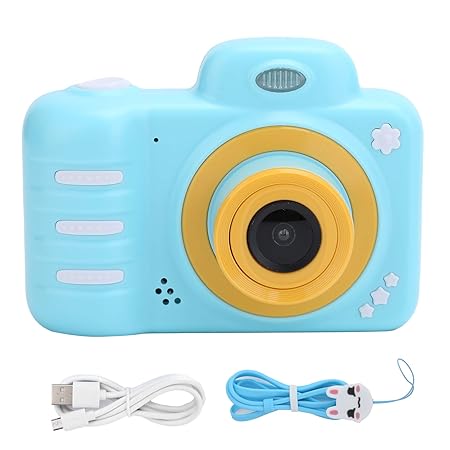 EXCLUZO Kid Camera,2.4inch Full HD Screen Kid Camera,Dual Lens Kids Camera,1080P Photography Video,HD Digital Video Kids Camera,Portable Toy for 45202 Age Girls and Boys,with 32GB SD Card (Blue)