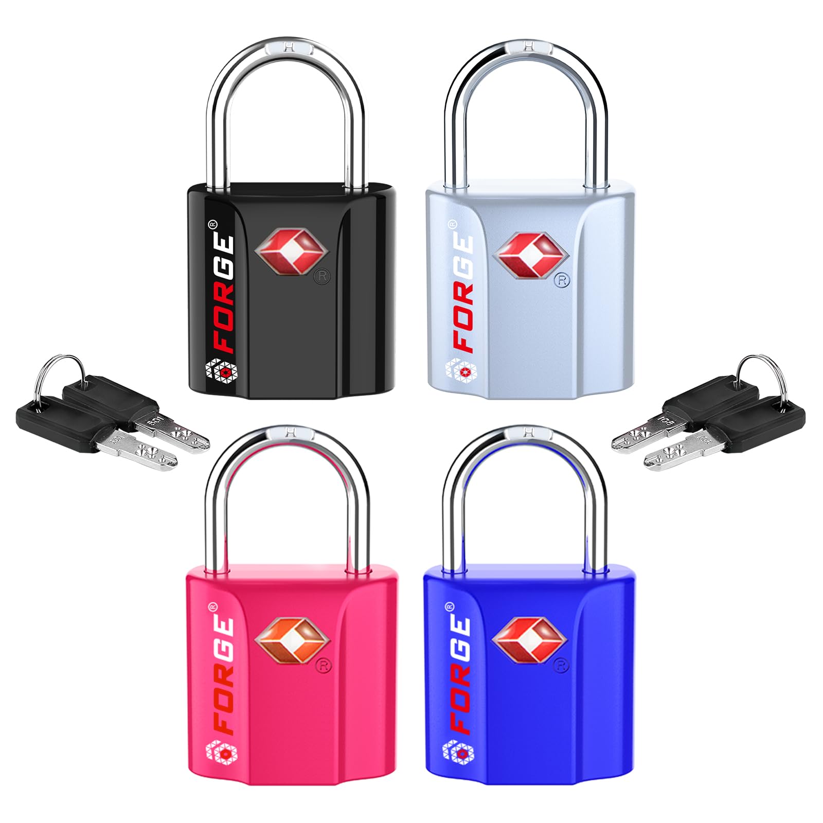 TSA Approved Luggage Locks, Ultra-Secure Dimple Key Travel Locks with Zinc Alloy Body
