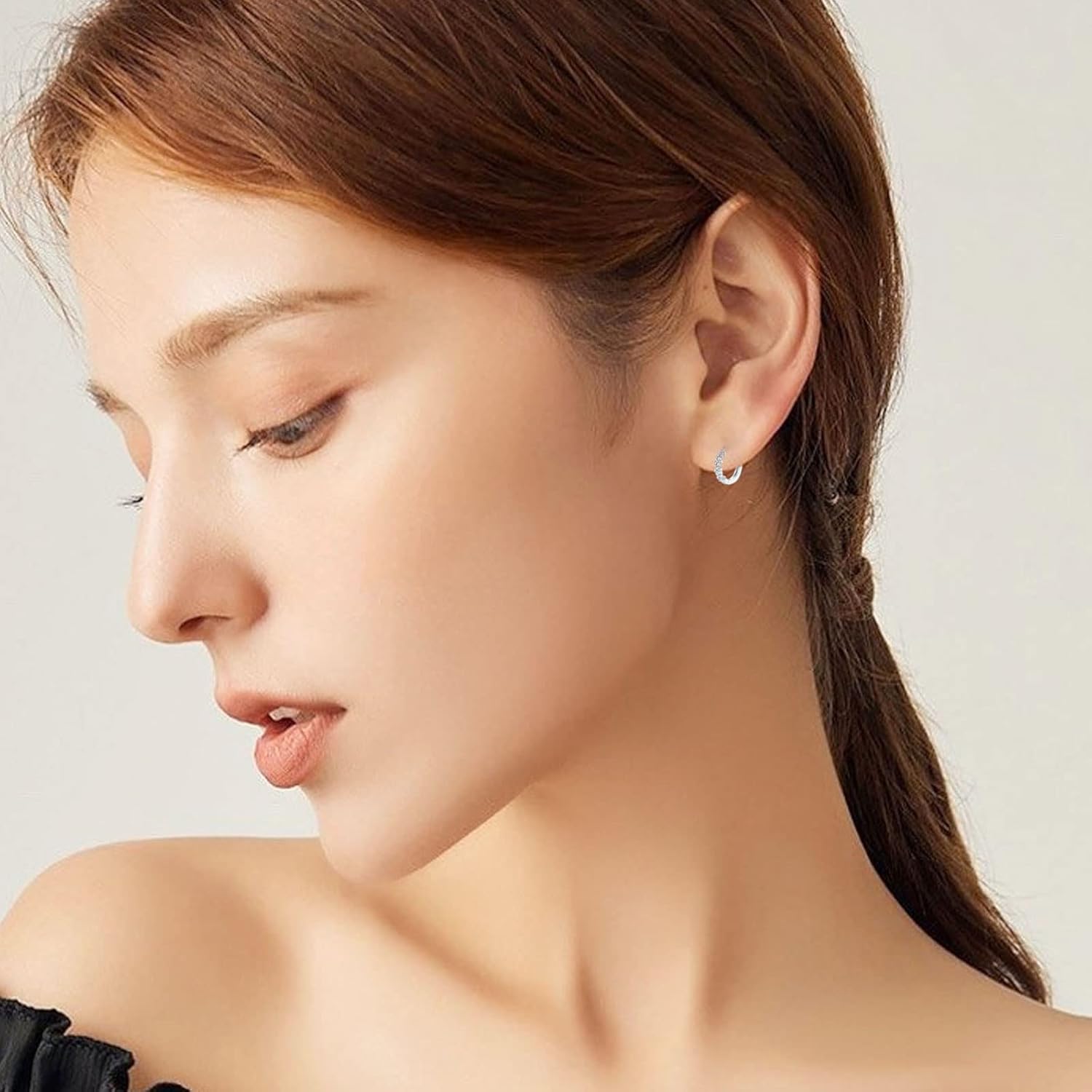 925 Sterling Silver Hoop Earrings for Women Girls Beautiful Flower Cluster Diameter 10mm/12mm Hypoallergenic Small huggie earrings, 3 Color in Silver/Gold/Sliver Gold - Image 2