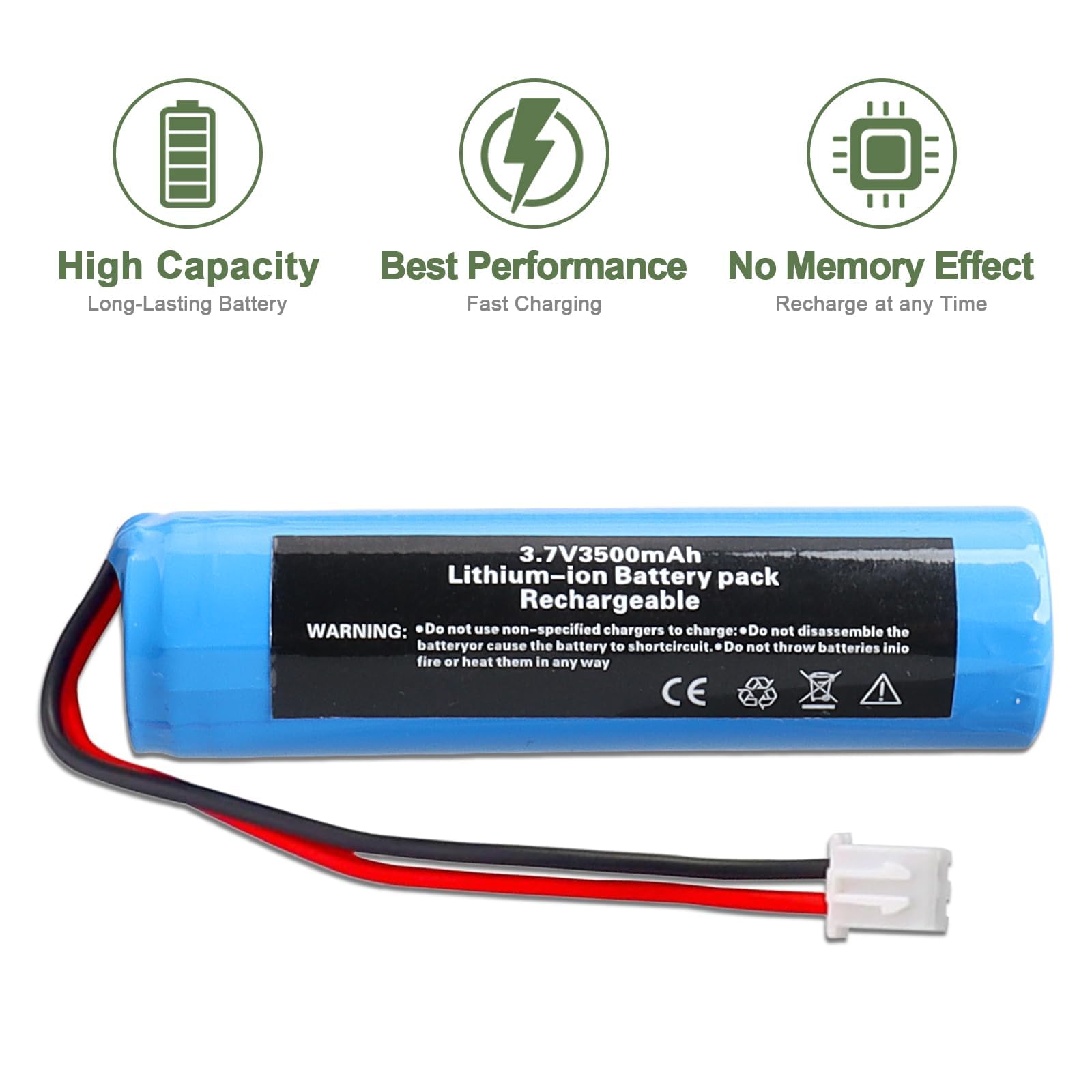 MXJFYY XH2.54-2 baterías de Iones de Litio de 3,7 V y 3500 mAh con Conector XH2.54 para electrónica, Juguetes, iluminación, Altavoces Bluetooth, linternas, Controles remotos y proyectos de Bricolaje — view 6