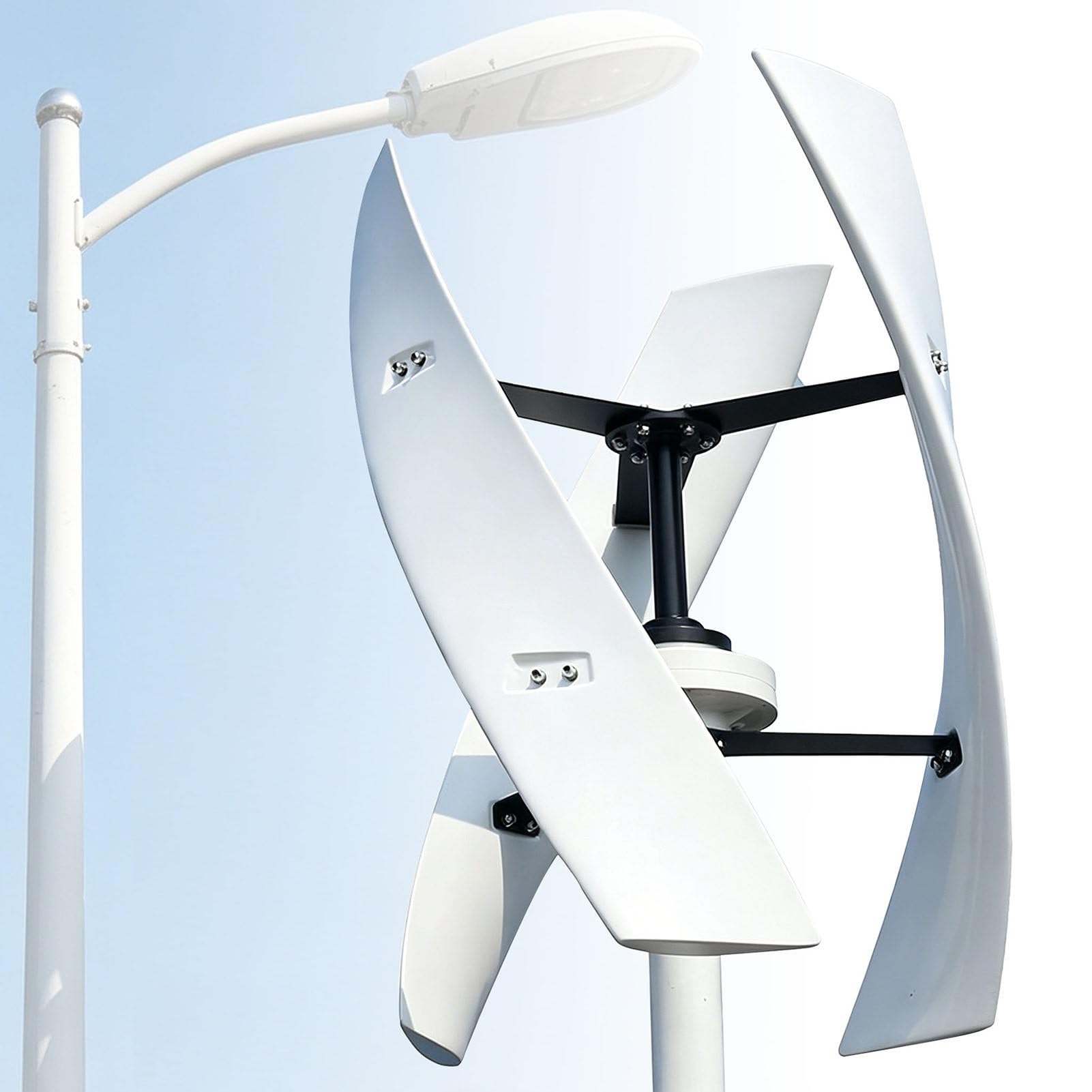 Turbina Wiatrowa do Ogrodu,Generator Wiatrowy z Falownikiem,3-łopatowa Spiralna Oś Pionowa,średnica 620mm,Wysokość 900mm,Rozruch Przy Słabym Wietrze,Solidna I Trwała 12000W-24V