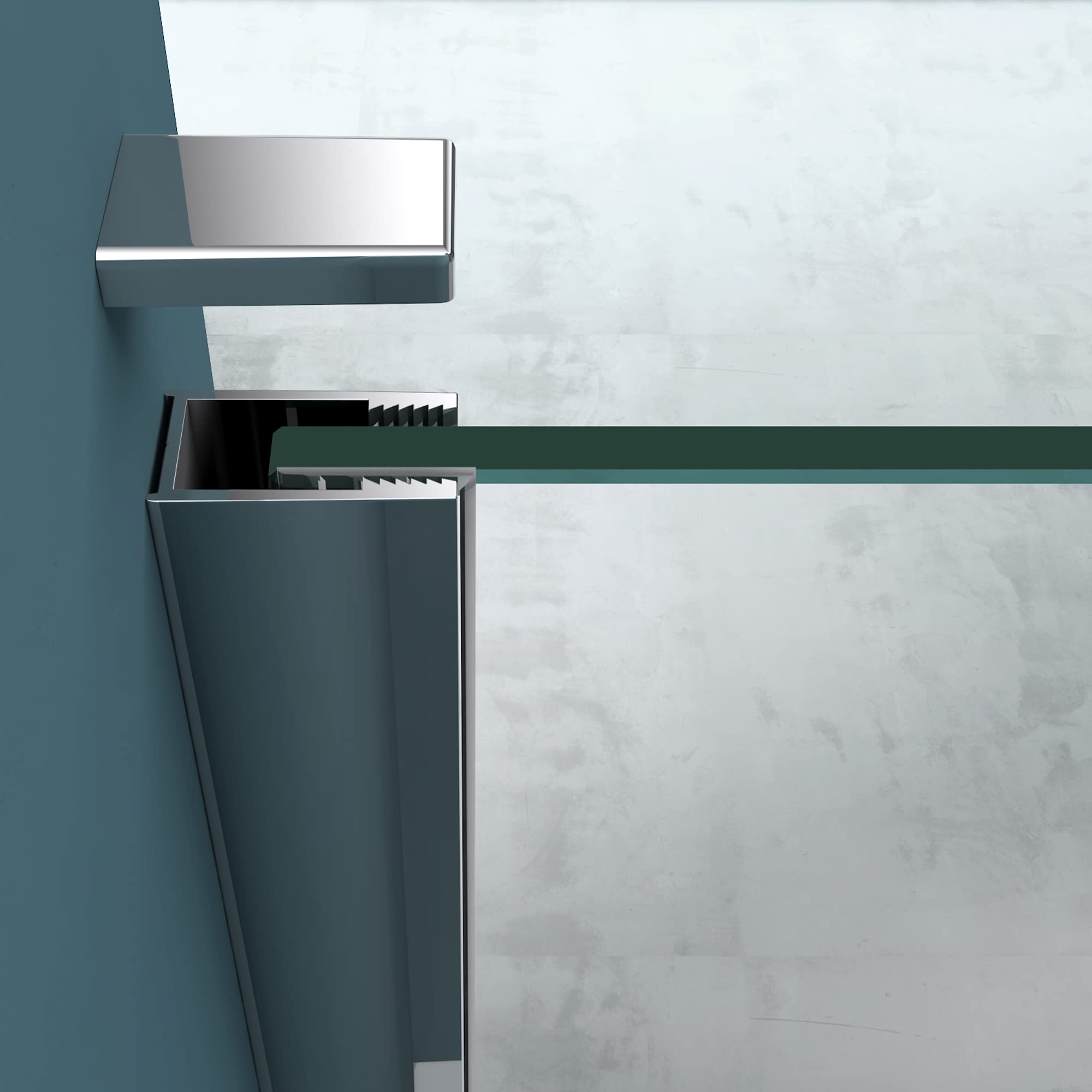 Mai & Mai Duschwand für Dusche Duschabtrennung 100x200cm Walk-In Dusche | Duschtrennwand 8mm ESG-Sicherheitsglas NANO Milchglas BRAM3 Bremen01MS