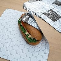 Vista 7 de Restaurantware Foil Lux - Envolturas para sándwich de 12 x 12 pulgadas, 500 revestimientos aislados para cestas de alimentos, papel de periódico