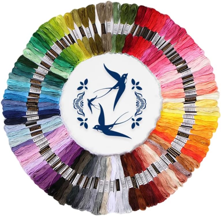 100 Skeins Rainbow Embroidery Floss Set,Premium Soft Cross Stitch Threads for DIY Arts & Crafts,Friendship Bracelet Making, Sewing Projects & Unique Gift Ideas