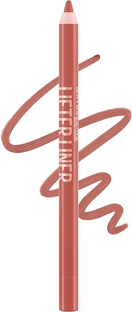 Maybelline Lifter Lip Liner, Long-Lasting, Smooth Glide Application, Hyaluronic Acid, Rosy Nude, Out of Line, 1.2 g