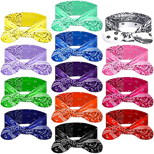 WILLBOND 13-piece paisley bow headband set in stylish colors