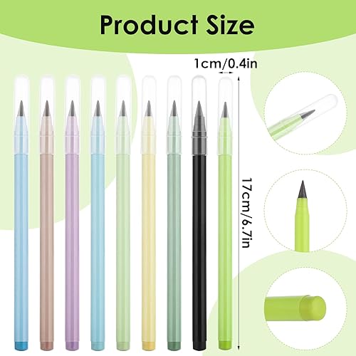 Miniatura 5 de TIESOME 10 lápices mágicos sin tinta lápiz eterno eterno con borrador lápiz reutilizable infinito para escribir dibujar lápiz sostenible para el
