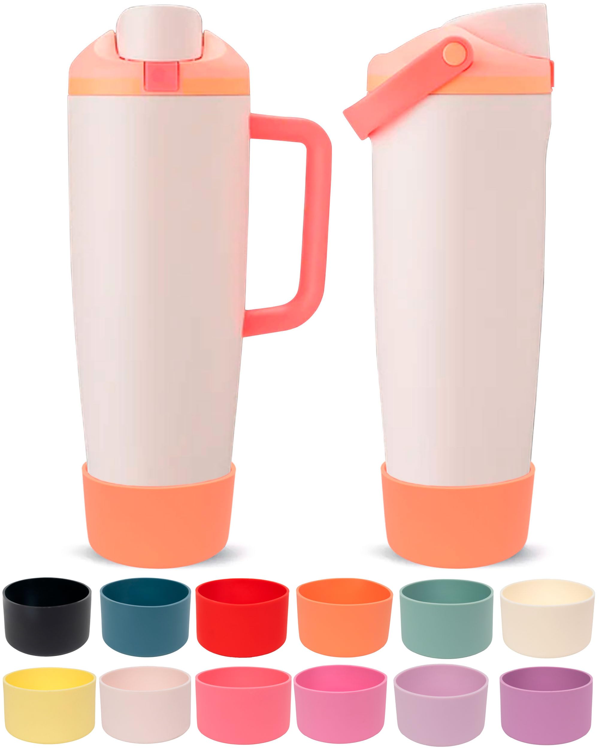 Kaitiaki Silicone Boot For Owala 30oz & 40oz FreeSip Sway Bottles & Tumblers - Non-Slip, Scratch-Resistant, Stability Enhancer, Available In 12 Colors (Lilac Bloom