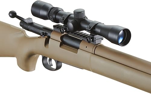 Miniatura 5 de Lancer Tactical Rifle Airsoft de francotirador con resorte M24 Bolt Action con alcance (resorte de aluminio CNC mejorado, 470 FPS)