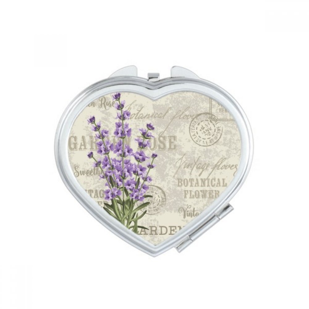 Miroir compact lavande coeur cadeau mignon pour femme et anniversaire