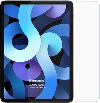 Microsonic Apple iPad Air 5.Nesil 2022 (A2588-A2589-A2591) Nano Glass Cam Ekran Koruyucu [iPad Air 5 2022 ile Uyumlu Ekran Koruyucu - Şeffaf]