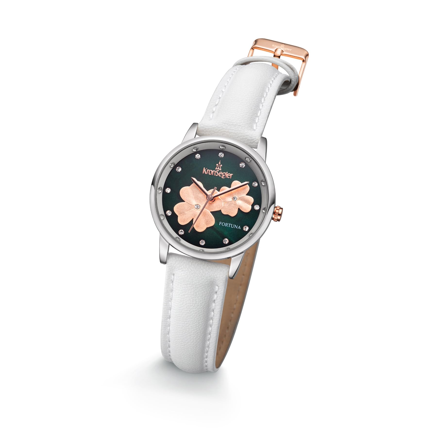 Kronsegler Fortuna Orologio da polso donna Vegan Acciaio Verde