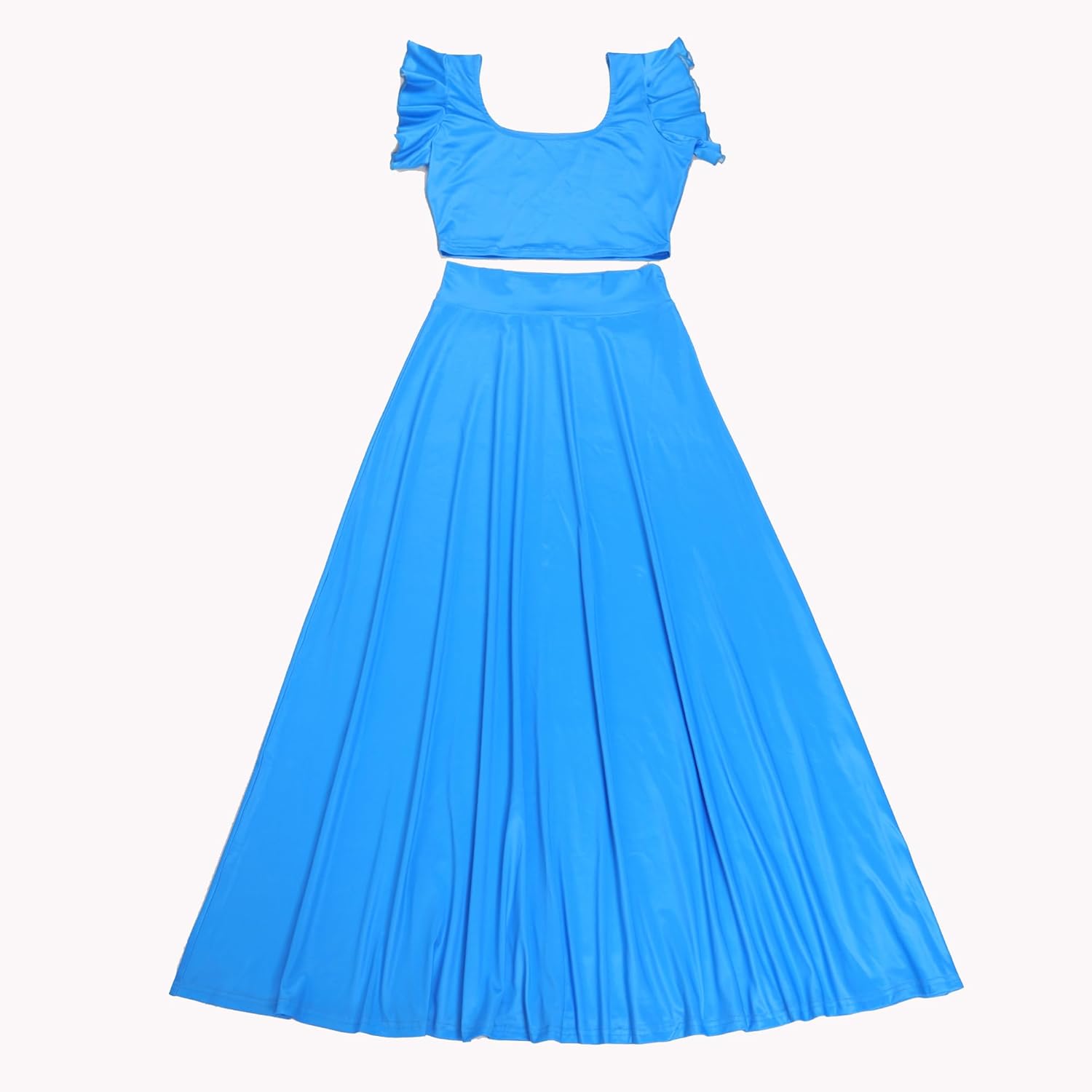 Vakkest Womens Summer Sexy 2 Pieces Outfits Ruffle Floral Tank Top Wrap Boho Tropical Long Skirt Set Clubwear Dresses - Image 4