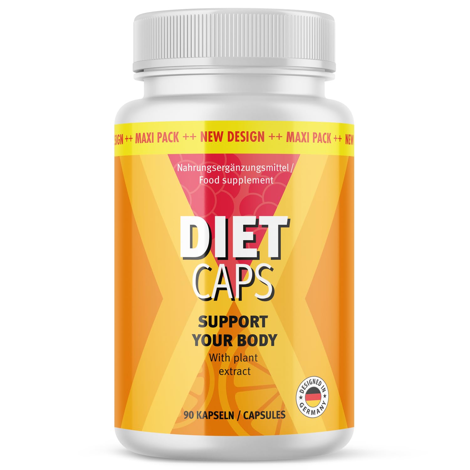 Diet Caps - für Frauen & Männer - mit wertvollen Inhaltsstoffen wie Garcinia Cambogia - 90 Kapseln 1x