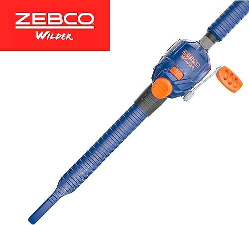 Miniatura 5 de Zebco Wilder - Combo de carrete y caña de pescar, caña de fibra de vidrio duradera de 4 pies 3 pulgadas con mosquetón integrado, carrete patentado