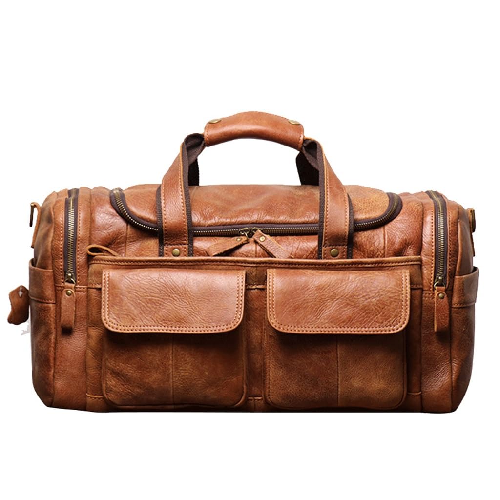 Sac de sport de fitness en cuir de vache avec bandoulière confort