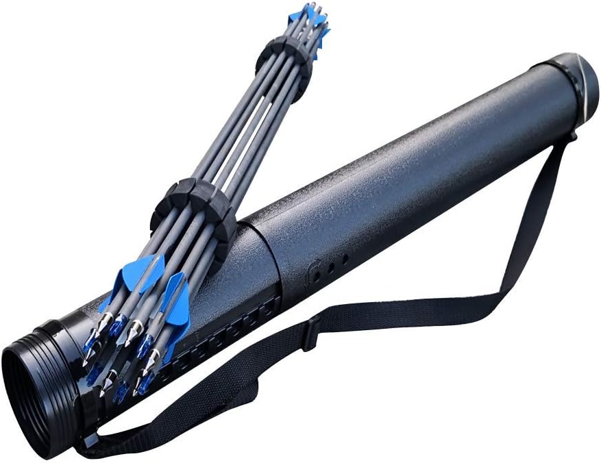 DarkForest C.l.e.a.r.a.n.c.e S.a.l.e CA001 Spine 300 Carbon Arrows Compound Bow Hunting Arrows with Tube Arrow Quiver - 12 Pack