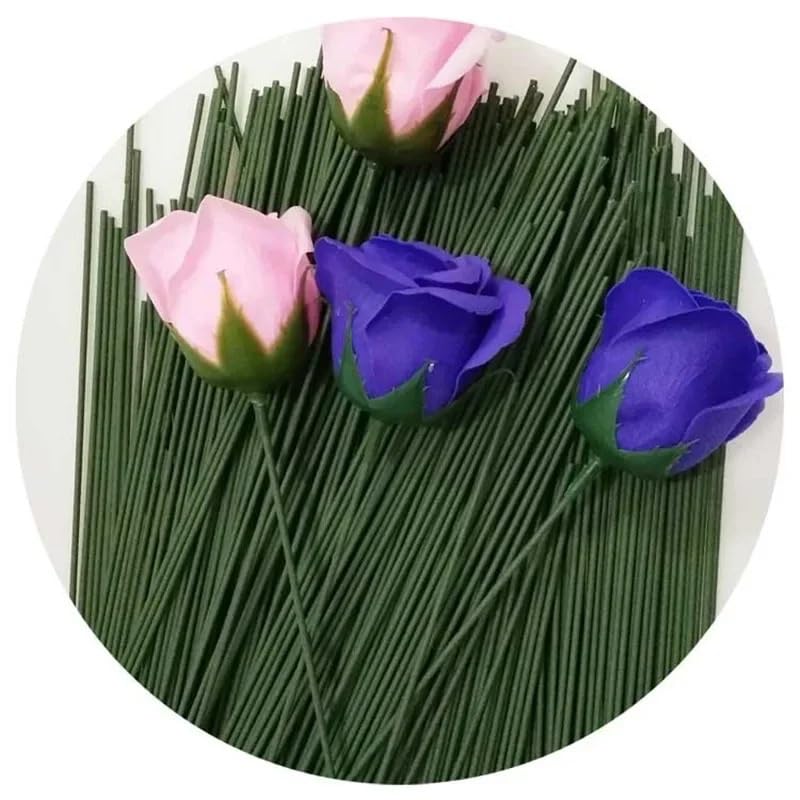 Tallo de flor de hierro y plástico de 2mm de 7 pulgadas para accesorio de boda 4