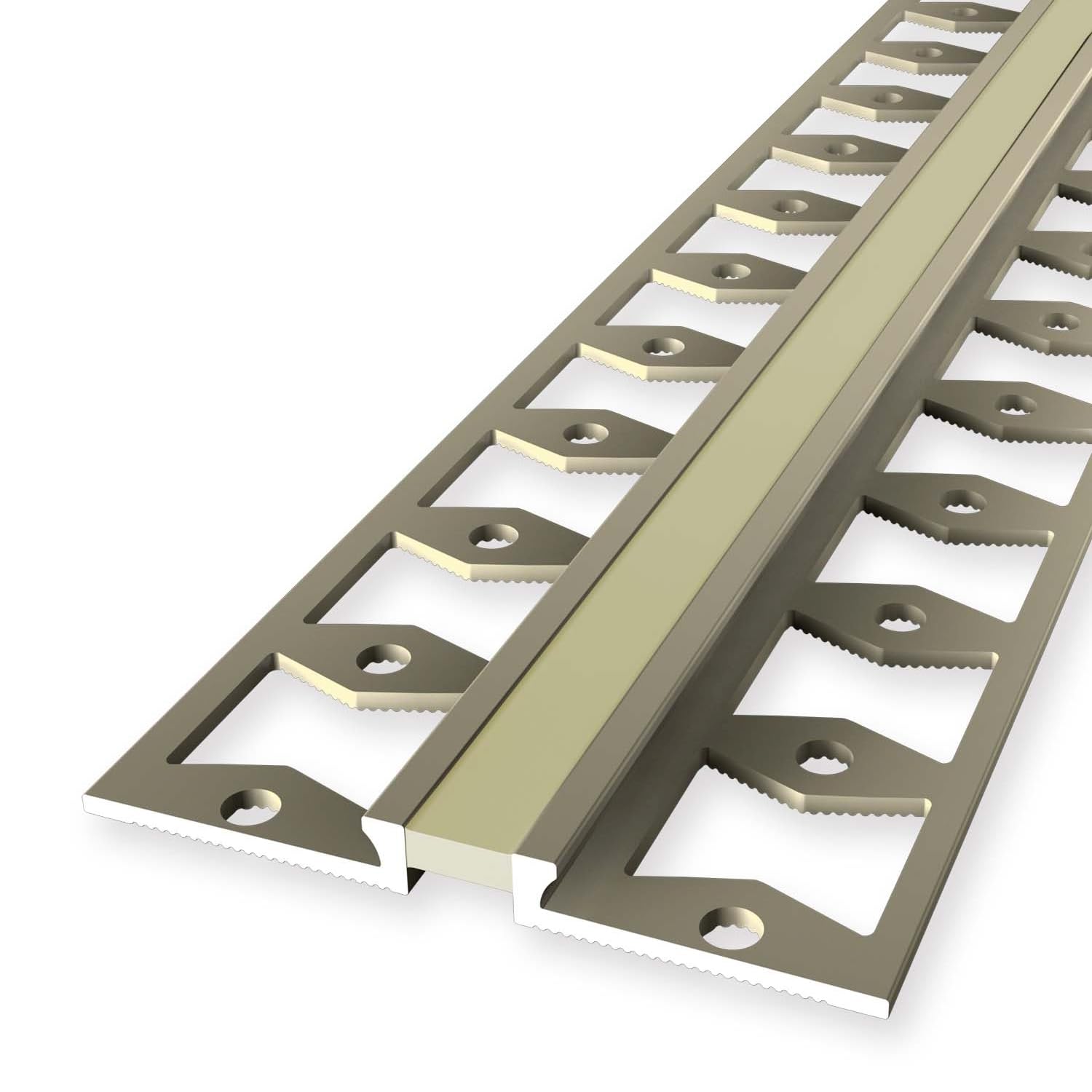 Fugenprofil 4.5 x 48 x 2500 mm Dehnungsfugenprofil Fliesenprofil Aluminium eloxiert Geschlossen Gestanzt Sandfarbig