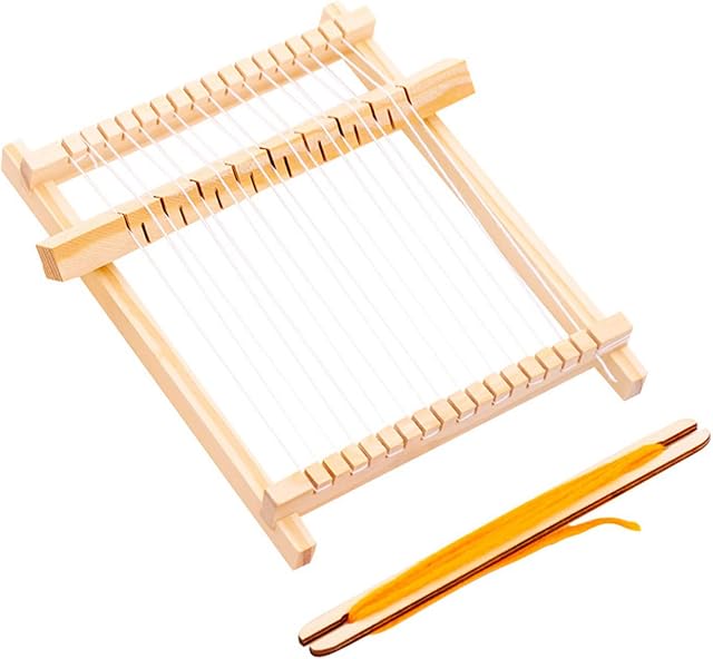 Wooden Weaving Loom Kit, Kids DIY Hand-Knitted Machine with Accessories Yarns, Kids Knitting Starter Sets Craft Toy for Kids Adults Beginners Children