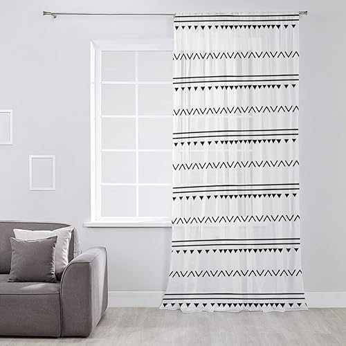 Miniatura 2 de Cortinas bohemias semitransparentes para sala de estar dormitorio puertas francesas ventana de 45 pulgadas de largo cortina de gasa con bolsillo