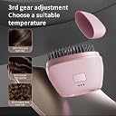 Hirvax Mini Cordless Hair Straightener Brush | Rechargeable with Multiple Temperature and Heat Settings | Compact & Portable Travel Hot Comb | Type-C Charging Hot Straightening Comb for Women & Men, Lightweight for Touch-ups (Mini Hair Comb Multi color) (Pink) (MULTI COLOR) gallery image