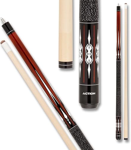 Action Taco de billar exótico para billar, color cereza con diamantes blancos, 20 onzas