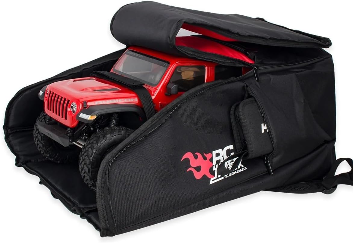 RC Car Bag, Waterproof RC Backpack, RC Car Storage with PP Board Support and Multi Pockets for Tools & Accessories for Axial SCX10 Capra & TRX4 TRX6 1/10 Scale RC Crawler Buggy Monster Truck (Blue)