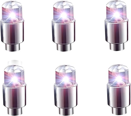 Miniatura 10 de 4 PCS Luces LED para Tapas de Vástago de Válvula de Neumático, Flash Giratorio con Visibilidad de 360 Grados, Luces de Rueda Impermeables para