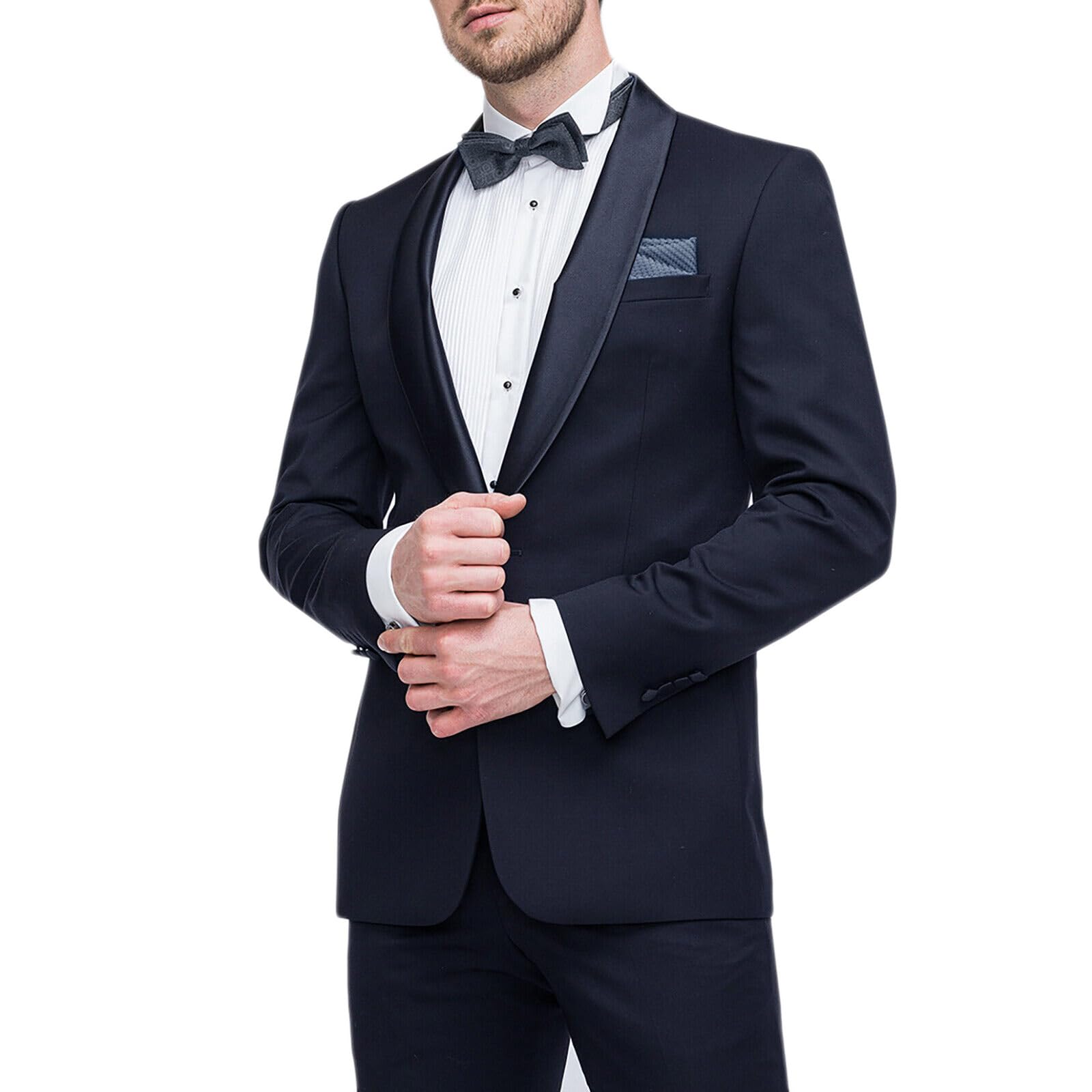 Smoking Homme Ligne Couturière Robe Élégante Ensemble Veste Pantalon Cérémonie Mariage