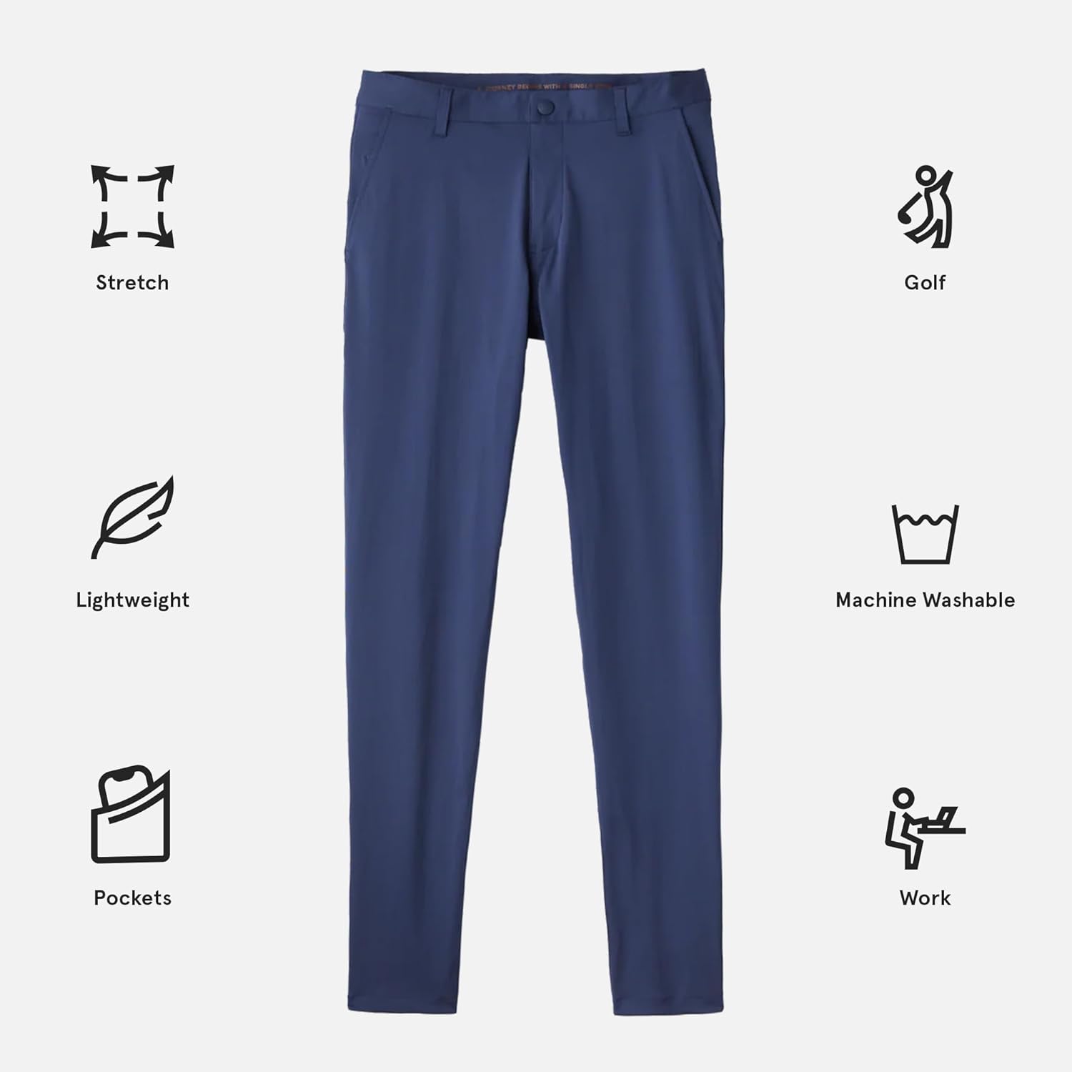 Rhone Commuter Skinny Men's Pants, Ultra Slim-Fit Mens Dress Pants, Stretch Fabric, Slim-Straight Mens Slacks - Image 4