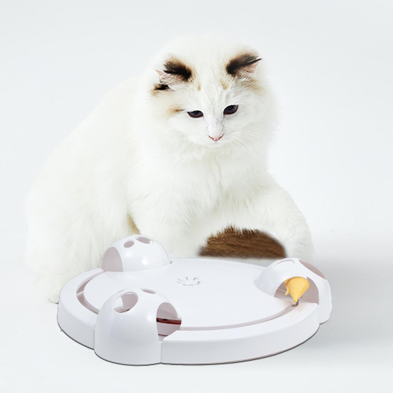 Juguete Interactivo para Gatos, Rotación Automática Electrónica para Ejercicio y Entretenimiento de Mascotas, Uso en Interiores, Plástico Duradero