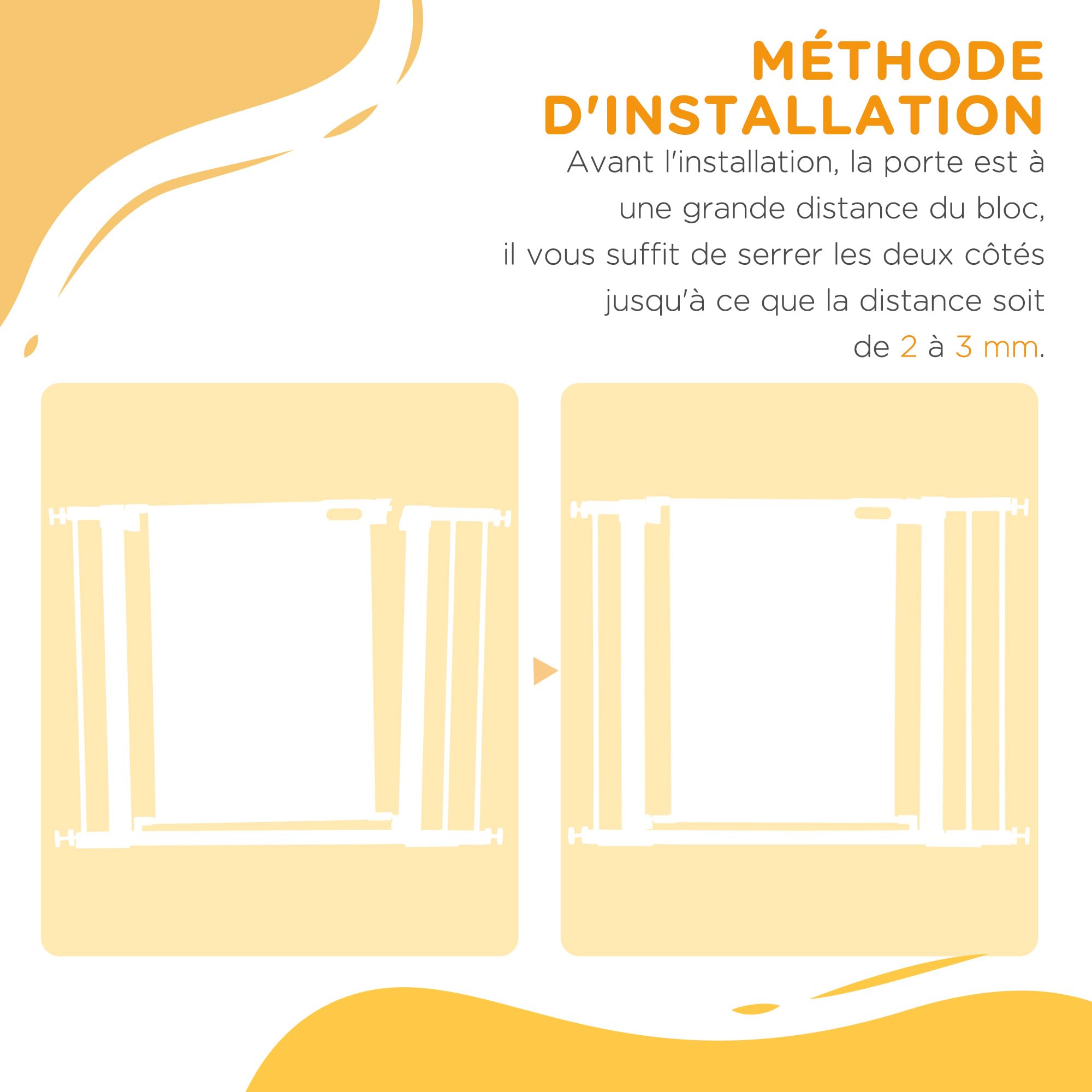 PawHut Barrière de sécurité pour Animaux Domestique avec Fermeture Automatique Double Verrouillage Largeur 75-103 cm Noir