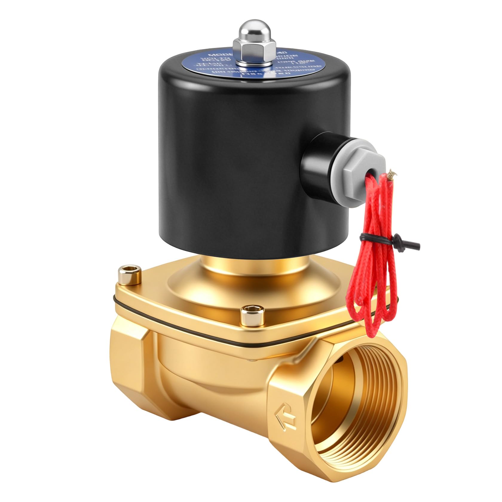 Heschen Válvula solenoide eléctrica de latón, 2W-400-40, PT 1-1/2'', AC220V, aire de agua de acción directa, válvula de reemplazo normalmente cerrada