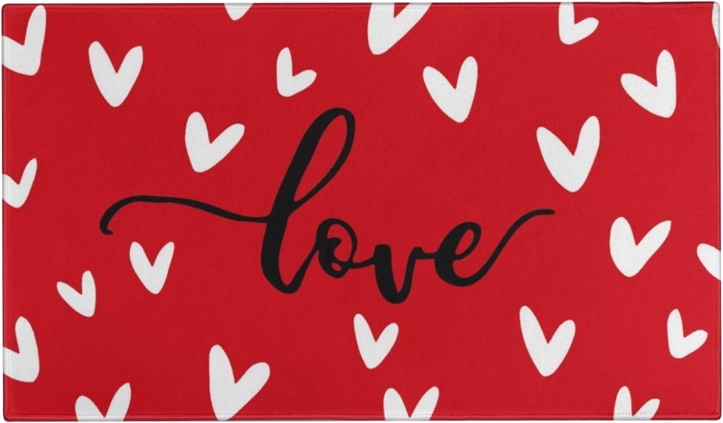 Faptoena Valentines Door Mat,Valentines Hearts Golden Retriever Hugs Kisses Indoor Outdoor Non-Slip Valentine Doormat,Entryway Front Porch Valentine's Welcome Mat for Entrance Decor 30" x 17"