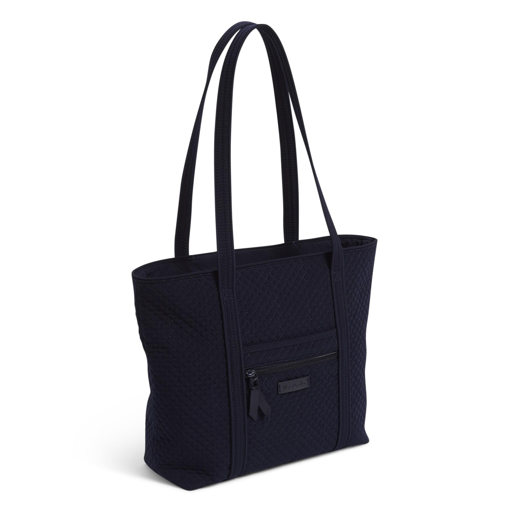 Vera Bradley Women's Microfiber Small Vera Tote Bag, Navy, One Size