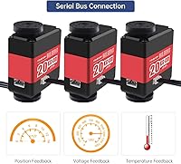 Vista 2 de LX-224 Serial Bus Servo, 3 Conectores 44.1 lbs Gran Torque Doble Rodamiento de Bolas Motor Servo de Metal Completo Equipado con Sistema